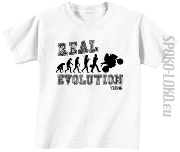 REAL EVOLUTION MOTORCYCLES - koszulka dziecięca - biała